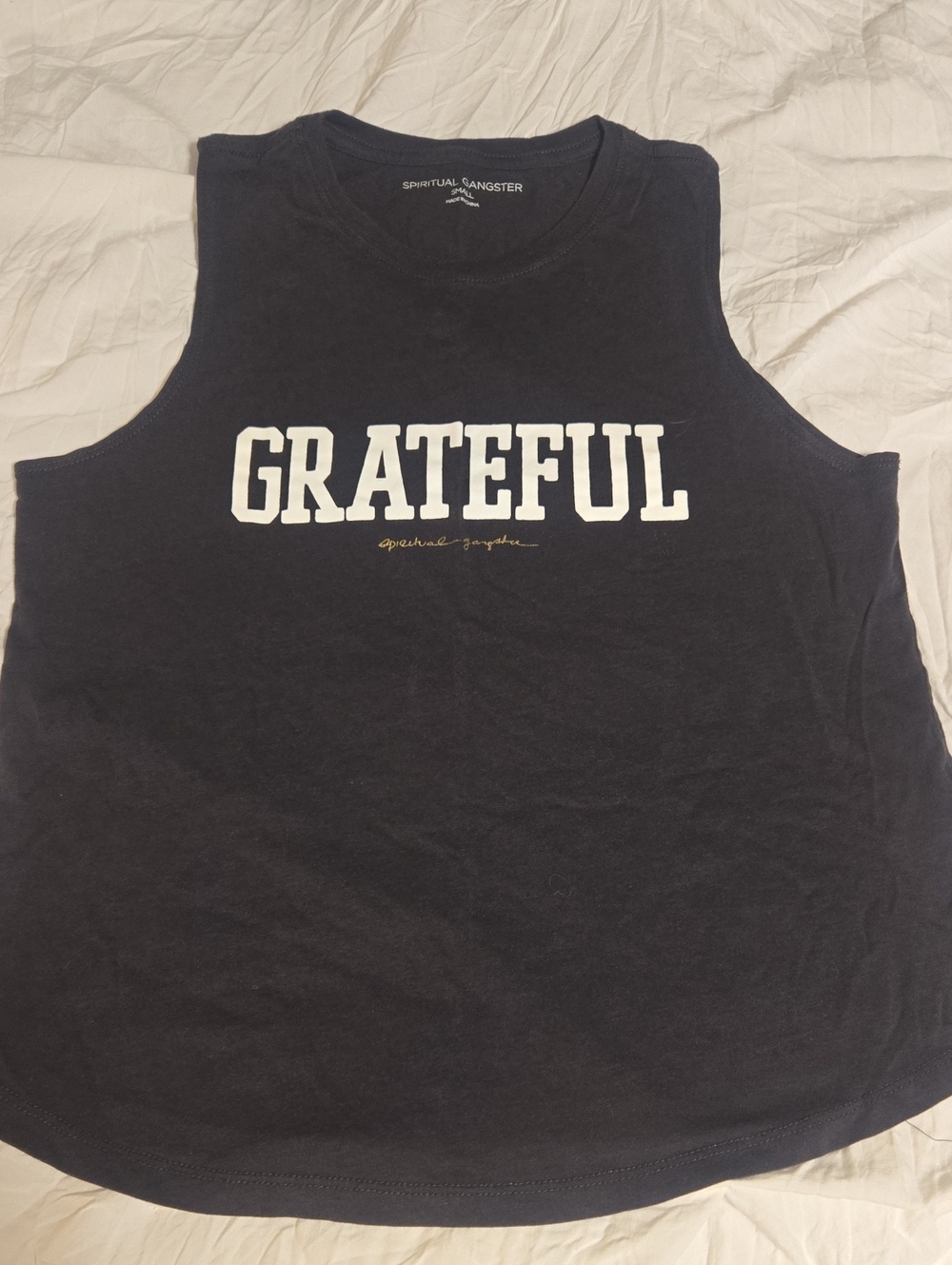 Spiritual Gangster Black 'GRATEFUL' Graphic Muscle Tank - Picture 2 of 5